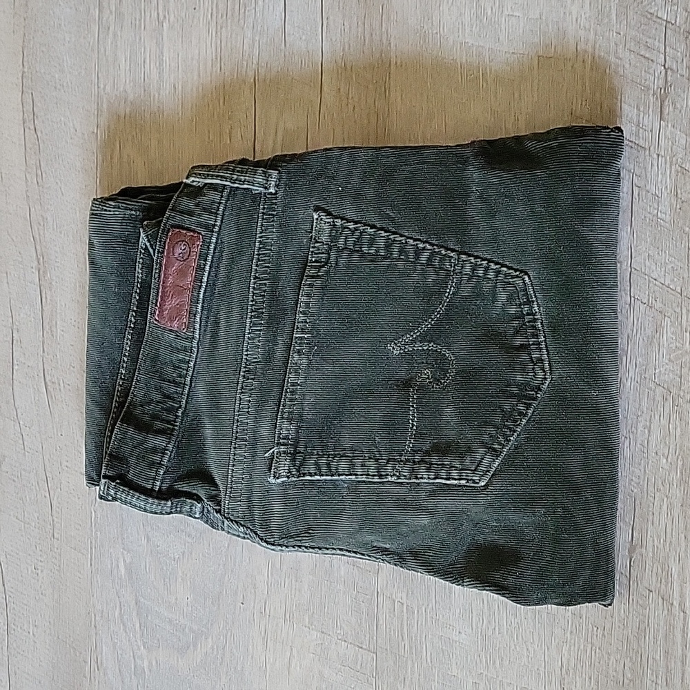 AG Adriano Goldschmied olive green corduroy skinny pants size 26R